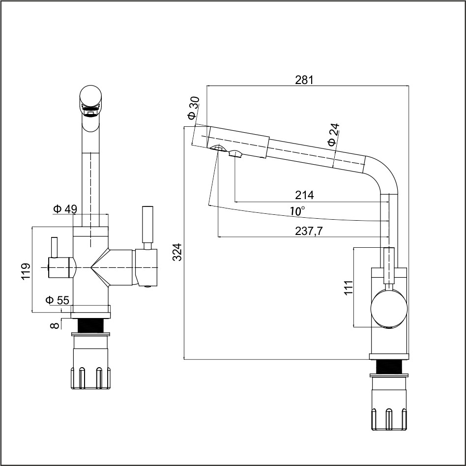 СМ-М ГЕККО РI-3025 под фильтр/ АНТРАЦИТ